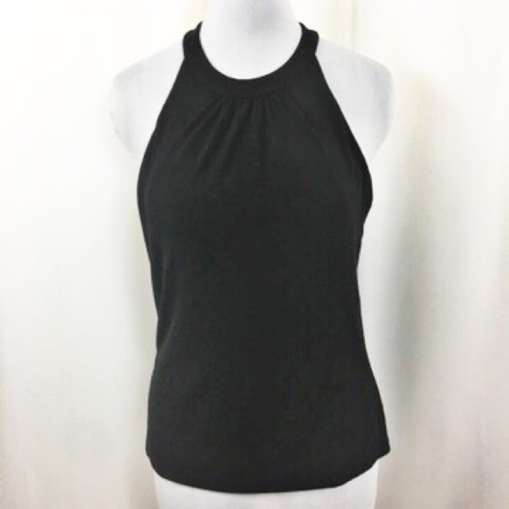 Worn twice Ann Taylor halter rayon top w/shelf bra